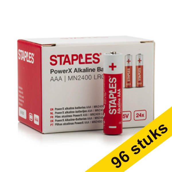 Aanbieding: 4x Staples PowerX MN2400 Micro AAA batterij 24 stuks 390694 - 1