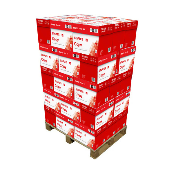 Staples kopieerpapier 1 pallet 40 dozen van 2.500 vel A4 - 80 grams 378894 378892 - 1