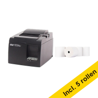 Star TSP143IIU+ bonprinter zwart bundel met 123inkt kassarol 80x80x12 thermo wit (5 stuks)  081048