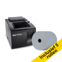 Star TSP143IIU+ bonprinter zwart bundel met 5 Blue4est kassarollen 80x80x12 081053