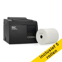 Star TSP143IIU+ bonprinter zwart bundel met 5x kassarol 80x80x12 thermo wit 081048
