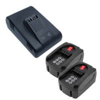 Startset: 2 stuks Bosch Power For All 18V | PBA 18V | 1600A00DD7 accu's + lader (18 V, 5.0 Ah, 123accu huismerk) ABO00609