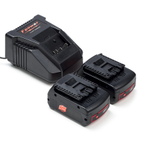 Startset: 2x Bosch GBA 18V / 1600Z00038 accu's + Lader (18 V, 4.0 Ah, 123accu huismerk) ABO00372