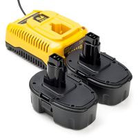 Startset: 2x DeWalt 18V XRP / DE9095 accu's + lader (18 V, 3.0 Ah, 123accu huismerk) ADE01169