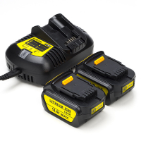 Startset: 2x DeWalt DCB140 XR Li-ion accu's + lader (14.4 V, 3.0 Ah, 123accu huismerk) ADE01213