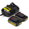 Startset: 2x DeWalt DCB183 XR Li-ion accu's + lader (18 V, 1.5 Ah, 123accu huismerk) ADE01151 - 1