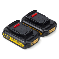 Startset: 2x DeWalt DCB183 XR Li-ion accu's (18 V, 1.5 Ah, 123accu huismerk) ADE01146
