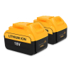 Startset: 2x DeWalt DCB184 XR Li-ion accu's (18 V, 6.0 Ah, 123accu huismerk) ADE01224 - 1