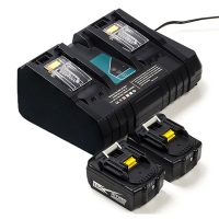 Startset: 2x Makita BL1830B / 18V LXT accu + duolader (18 V, 3.0 Ah, 123accu huismerk) AMA00498