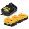 Startset: 3x DeWalt DCB182 XR Li-ion accu's + lader (18 V, 4.0 Ah, 123accu huismerk) ADE00941 - 1