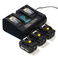 Startset: 3x Makita BL1830B / 18V LXT accu + duolader (18 V, 3.0 Ah, 123accu huismerk) AMA00497