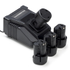 Startset: 4x Bosch GBA 12V accu's + Lader (10.8V-12V, 2.0 Ah, 123accu huismerk) ABO00354 - 1