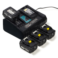 Startset: 4x Makita BL1830B / 18V LXT accu + duolader (18 V, 3.0 Ah, 123accu huismerk) AMA00501