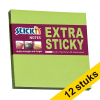 Aanbieding: 12x Stick'n extra sticky notes groen 76 x 76 mm