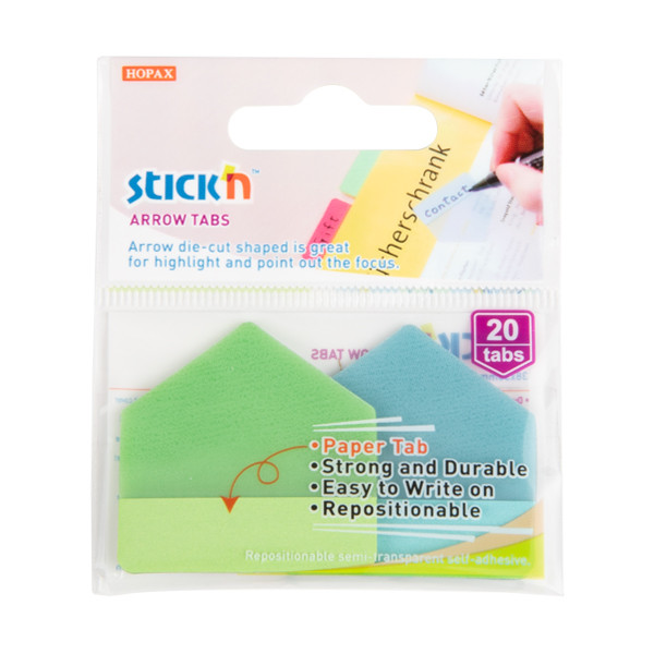 Stick'n Die-Cut index pijlen blauw/groen 38 x 38 mm (20 tabs) 26061 201736 - 1