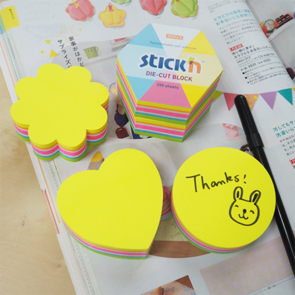 Stick'n Die-Cut notes hart neonmix 61 x 70 mm (250 vel) 21836 201848 - 4