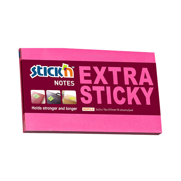 Stick'n extra sticky notes magenta 76 x 127 mm (90 vel) 21675 201765 - 1