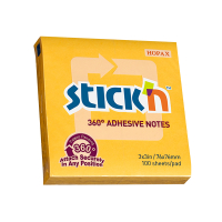 Stick'n memoblok 360 graden lijmrand 76 x 76 mm goudgeel (100 vel) 21551 201749