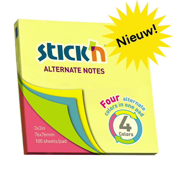 Stick'n memoblok neon 76 x 76 mm (100 vel) 21822 201841 - 1