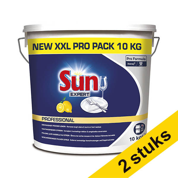 Aanbieding: 2x Sun Professional Expert Vaatwaspoeder Citroen (10 kg) SSU00262 - 1