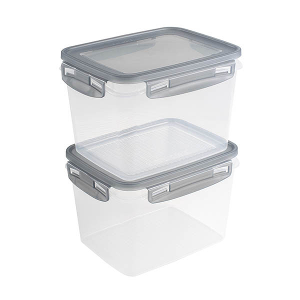 Sunware Club Cuisine transparante diepvriesdozen met clips grijs 1,9 liter (2 stuks) 216820 - 1