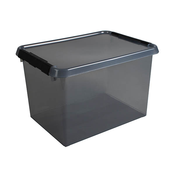 Sunware Comfort line grijs/zwart transparante opbergbox 22 liter 200473 - 1