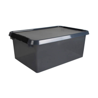 Sunware Comfort line grijs/zwart transparante opbergbox 45 liter 200477