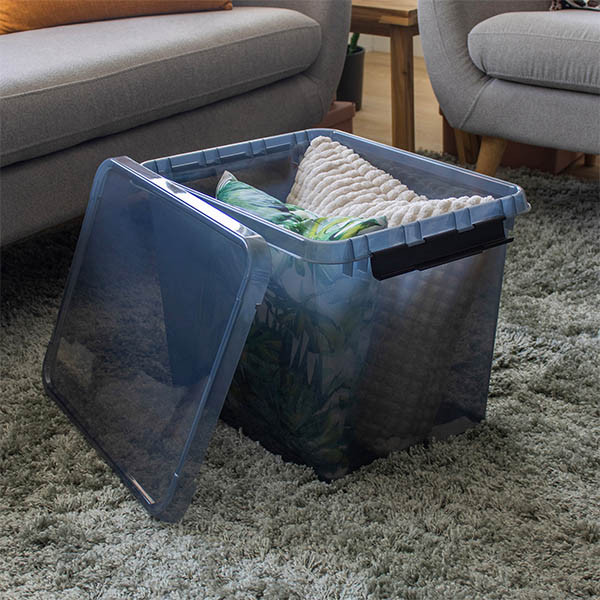 Sunware Comfort line grijs/zwart transparante opbergbox 52 liter 200475 - 4