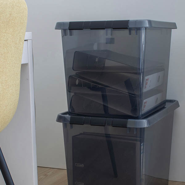 Sunware Comfort line grijs/zwart transparante opbergbox 72 liter 200479 - 4