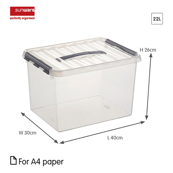 Sunware Q-line transparante opbergbox 22 liter 216532 - 2