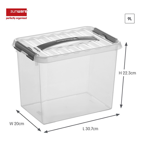 Sunware Q-line transparante opbergbox 9 liter 216530 - 2