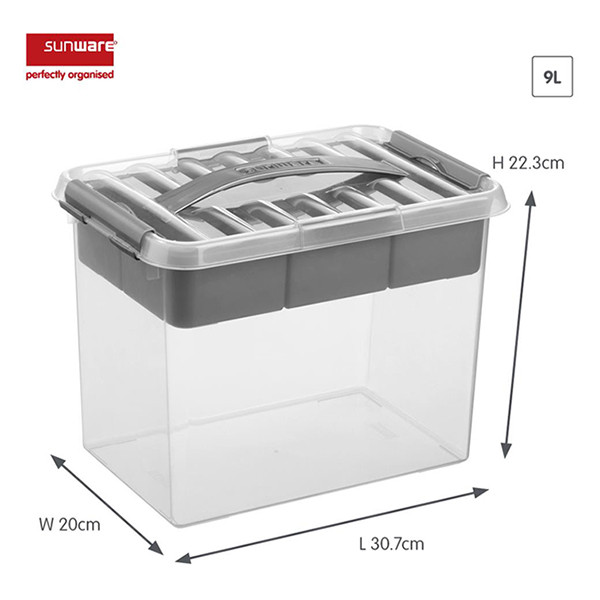 Sunware Q-line transparante opbergbox met inzet 9 liter 216762 - 2