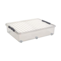 Sunware Q-line transparante rollende opbergbox 60 liter 216760