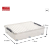Sunware Q-line transparante rollende opbergbox 60 liter 216760 - 2