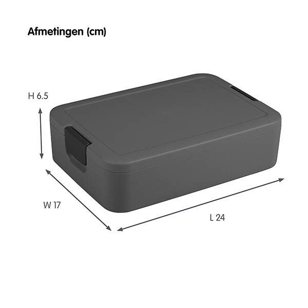 Sunware Sigma Home Food to go broodtrommel groot antraciet 216810 - 2
