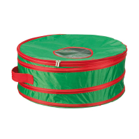 Sunware opbergtas voor grote kerstkrans Ø 600 x 200 mm groen/rood