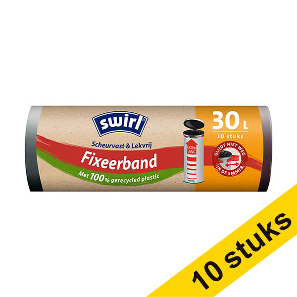 Aanbieding: 10x Swirl XL vuilniszakken met fixeerband extra lang 30 liter (10 stuks) SSW00089 - 1
