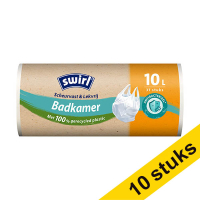 Aanbieding: 10x Swirl vuilniszakken met handvatten antibacterieel 10 liter (37 stuks)