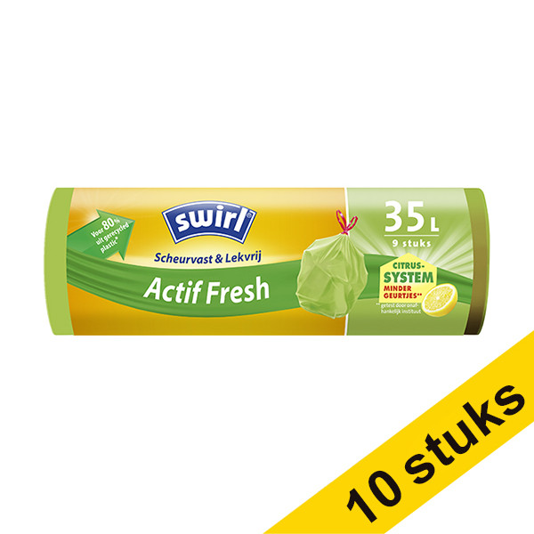 Swirl Aanbieding: 10x Swirl vuilniszakken scheurvast & lekvrij ActifFresh 35 liter (9 stuks)  SSW00085 - 1
