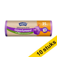 Aanbieding: 10x Swirl vuilniszakken trekband vanille en lavendel voor pedaalemmers 35 liter (9 stuks)