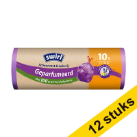 Aanbieding: 12x Swirl vuilniszakken met trekband geparfumeerd 10 liter vanille & lavendel (14 stuks)