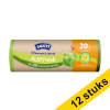 Aanbieding: 12x Swirl vuilniszakken met trekband scheurvast & lekvrij Actif Fresh 20 liter (12 stuks) SSW00083 - 1