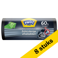 Aanbieding: 8x Swirl vuilniszakken met trekband PRO extra stevig 60 liter (12 stuks)