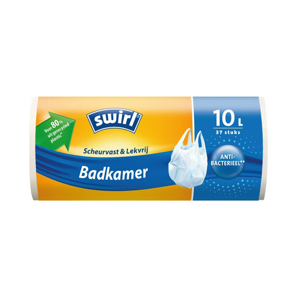 Swirl vuilniszakken antibacterieel handvat badkamer 10 liter (37 stuks) 6772065 SSW00076 - 1