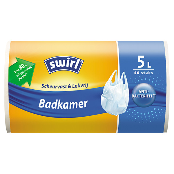 Swirl vuilniszakken met handvat voor badkamer 5 liter (40 stuks) SSW00108 - 1
