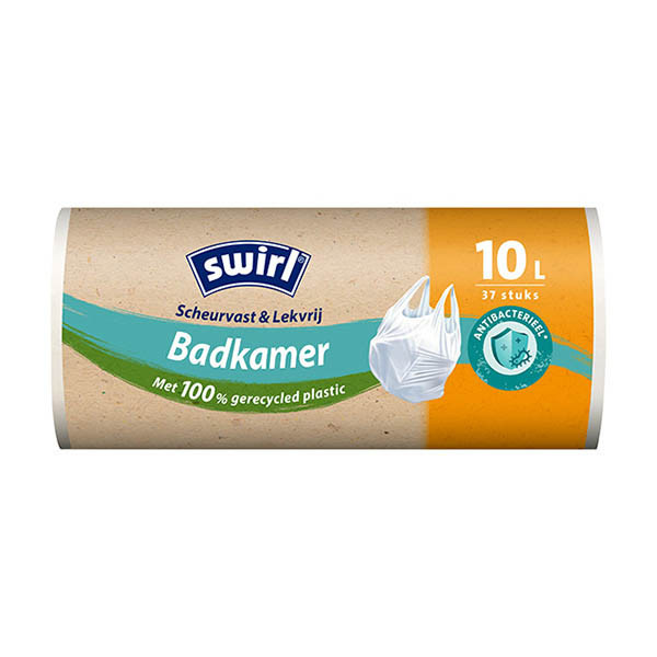 Swirl vuilniszakken met handvatten antibacterieel 10 liter (37 stuks) SSW00076 - 1