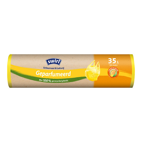 Swirl vuilniszakken met handvatten geparfumeerd lemon & melon 35 liter (20 stuks) SSW00110 - 1