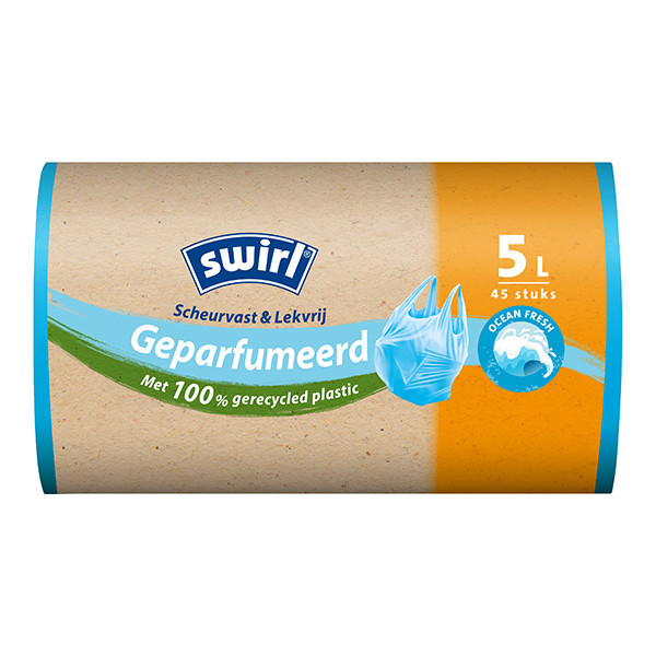 Swirl vuilniszakken met handvatten voor pedaalemmers geparfumeerd 5 liter (45 stuks) SSW00094 - 1