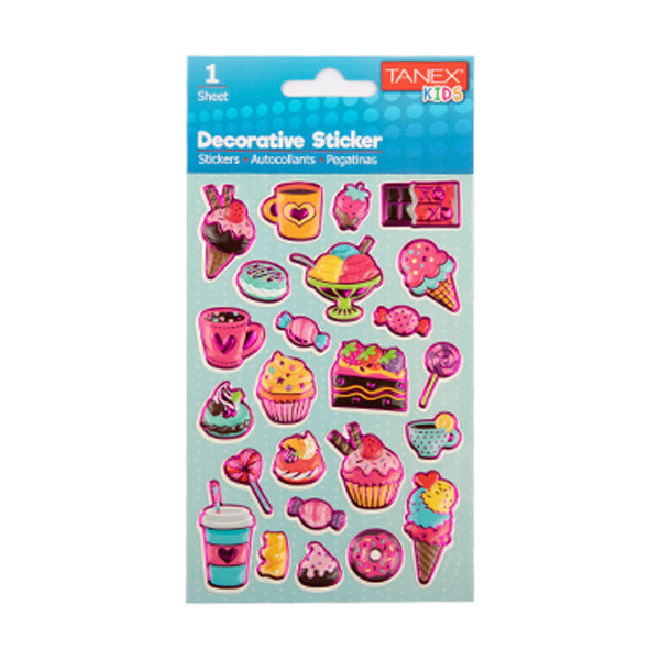Tanex Puffy & Decoratie stickers IJs en Cupcakes (1 vel) TNX-25061 404121 - 1
