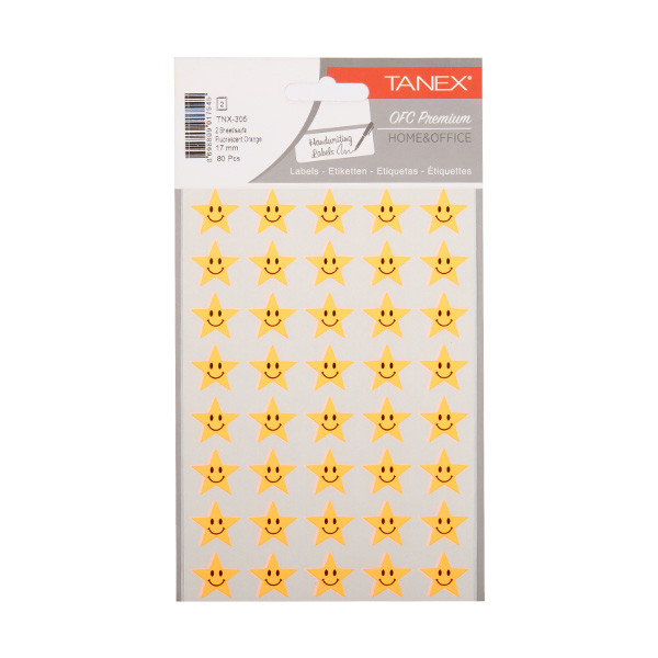Tanex Stars stickers neon-oranje (2 x 40 stuks) TNX-305 404125 - 1